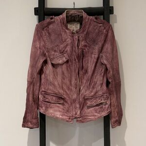 Free People Mauve Leather Jacket